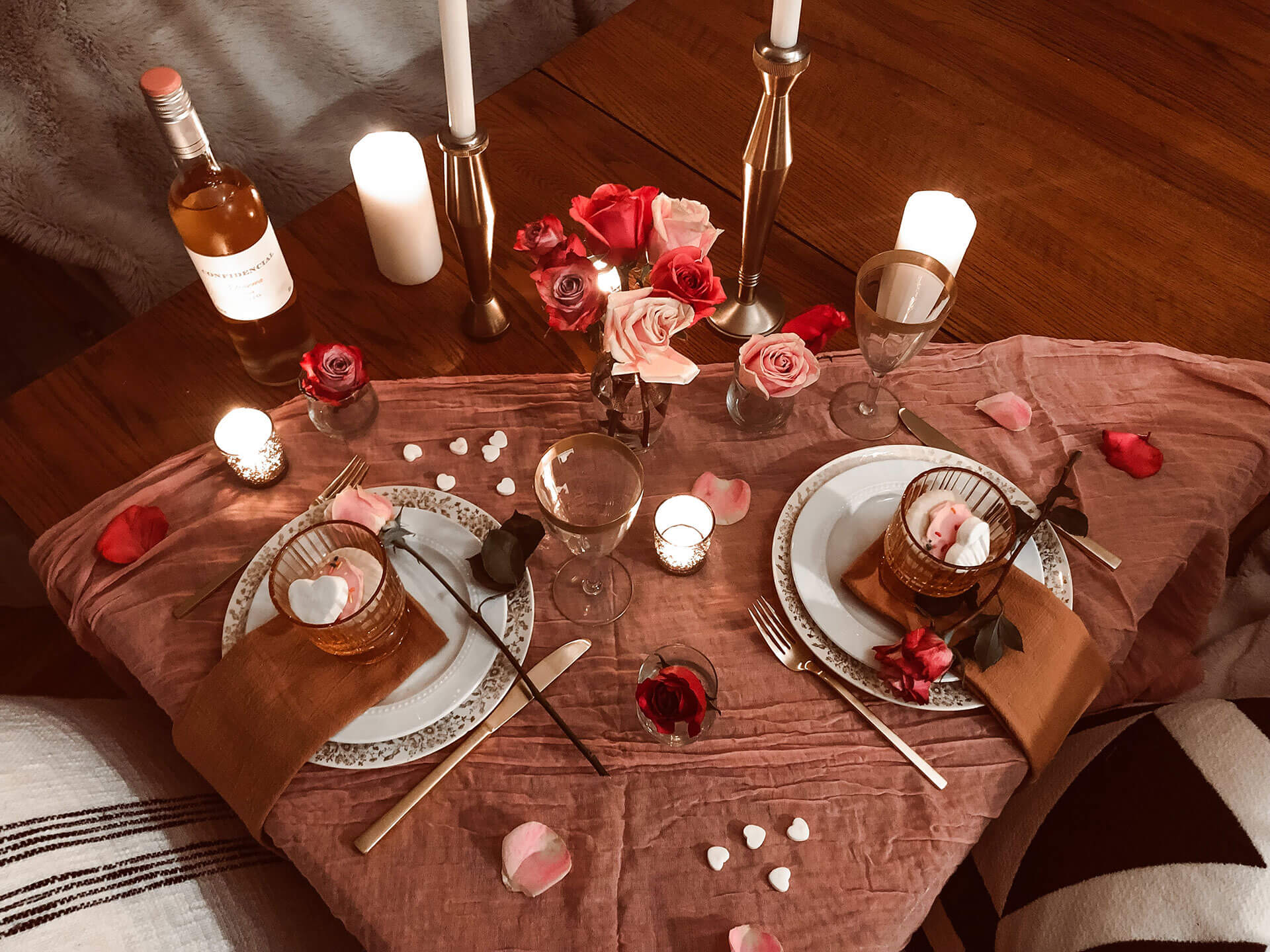 table settings romantic dinner for two